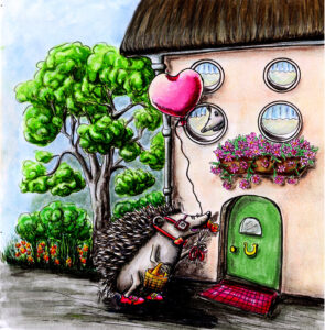 Hedgehog Dougal visits hedgehog Missy in her house